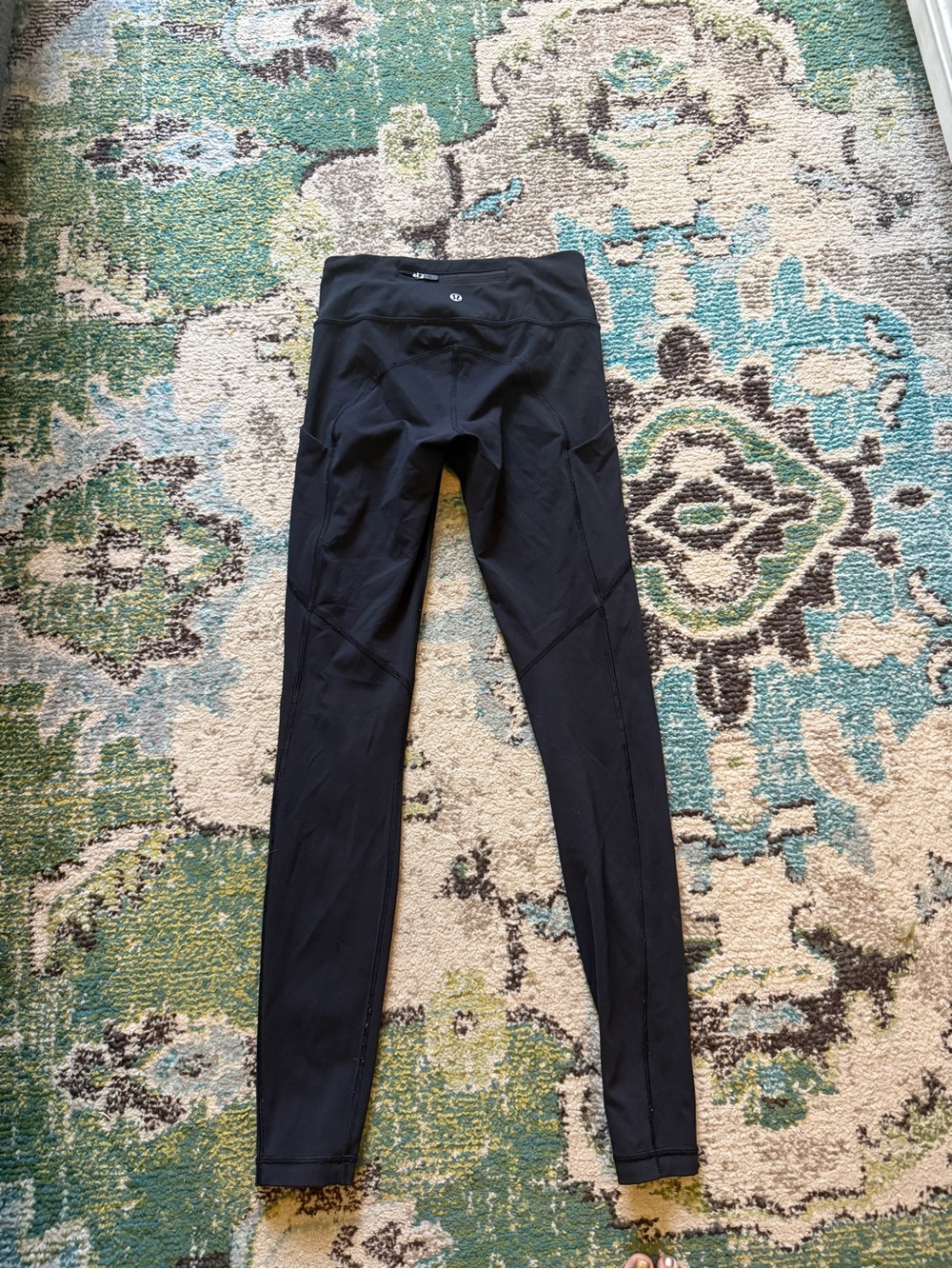 Lululemon Black High Rise Full Length Leggings Side Pockets Zip Pocket